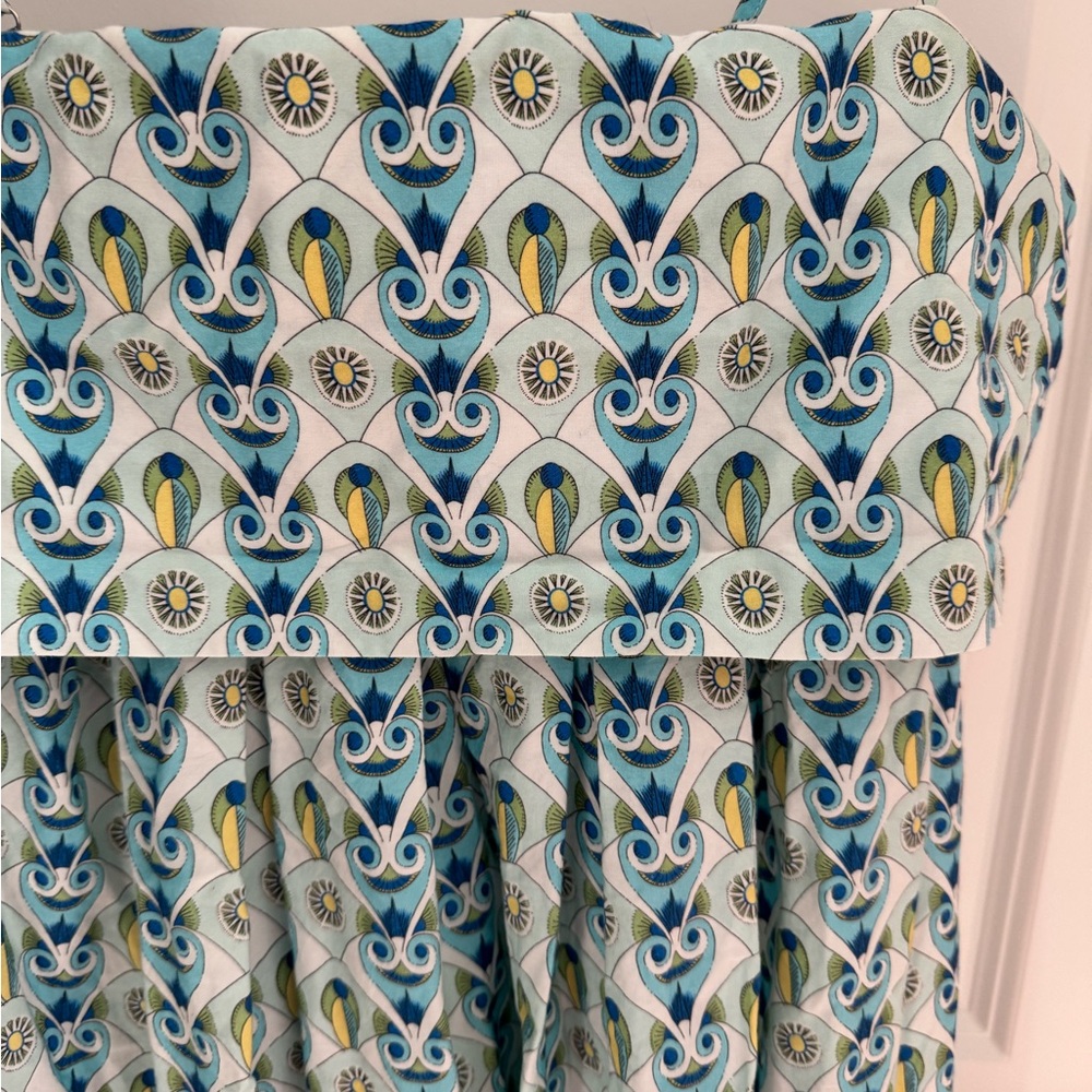 Anthropologie Floral Blue and Green Dress - Picture 8 of 10